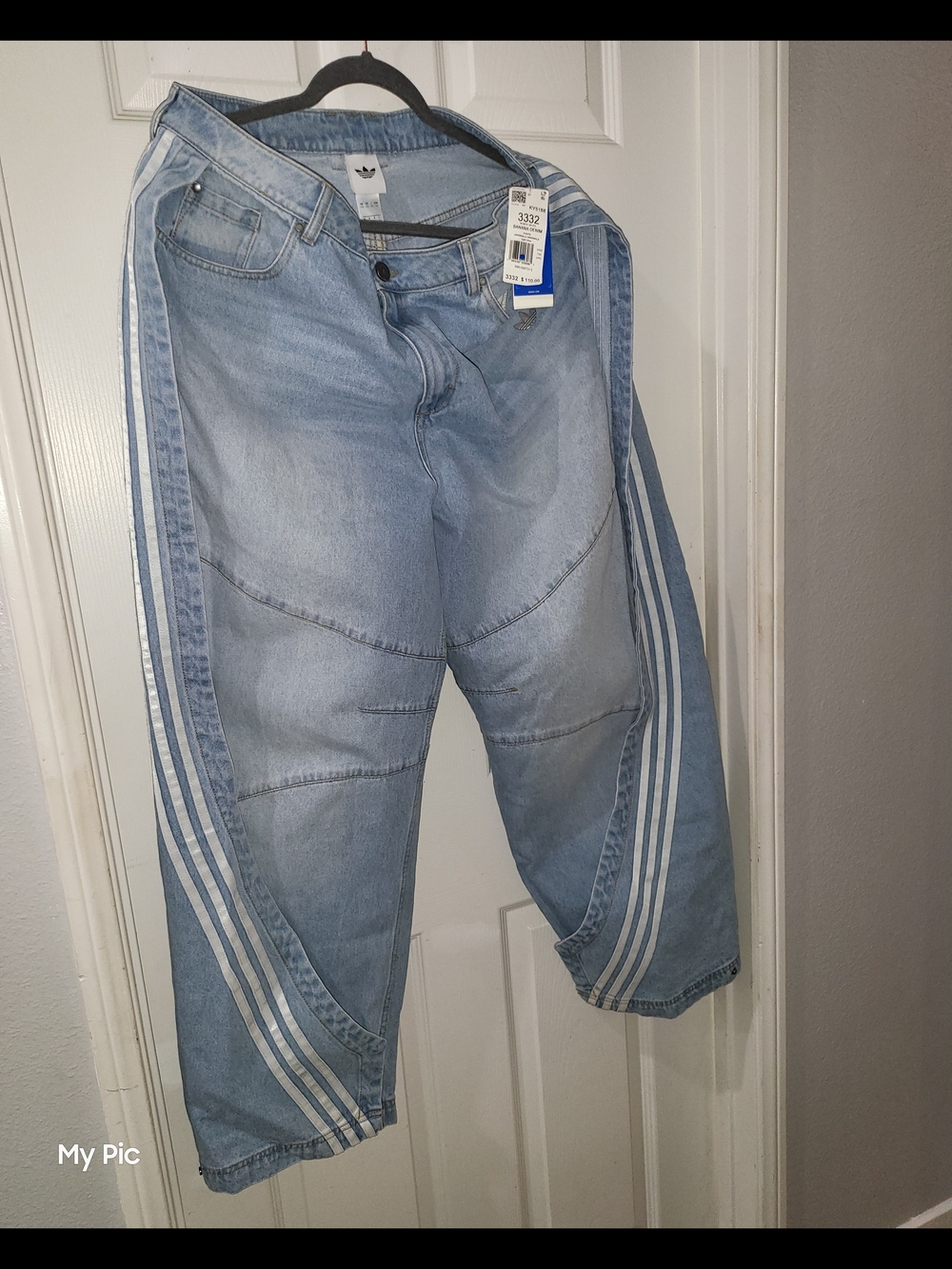 Adidas Banana Denim Jeans In Light Denim - Picture 3 of 5